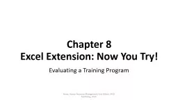 Chapter 8 Excel Extension: Now You Try!