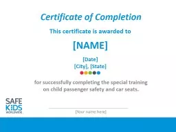 This certificate is awarded to