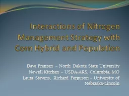 Interactions of Nitrogen Management Strategy with Corn Hybrid and Population