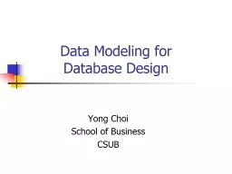 Data Modeling for  Database Design
