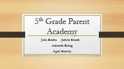 5 th  Grade Parent Academy