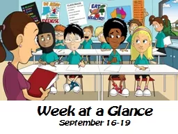 Week at a Glance September 16-19