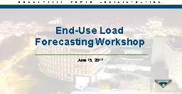 End-Use Load Forecasting Workshop