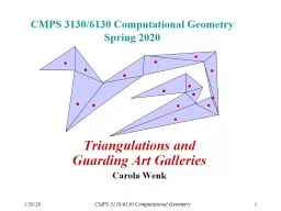 1/28/20 CMPS 3130/6130 Computational Geometry