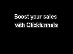 Boost your sales with Clickfunnels