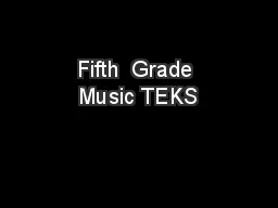 Fifth  Grade Music TEKS
