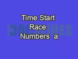 Time Start Race Numbers  a