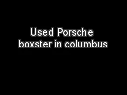 Used Porsche boxster in columbus