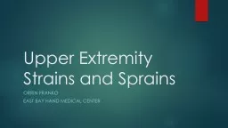  Upper Extremity Strains and Sprains