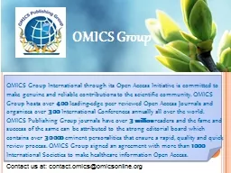  OMICS Group Contact us at: contact.omics@omicsonline.org