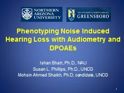  Phenotyping  Noise Induced Hearing Loss with Audiometry and DPOAEs 