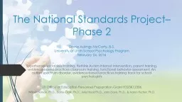  The National Standards Project– Phase 2