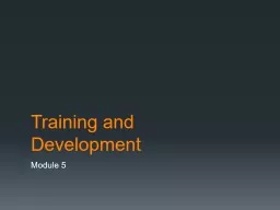  Training and Development