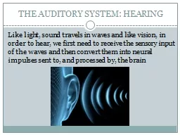  THE AUDITORY SYSTEM: HEARING
