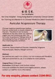  Auricular Acupressure Therapy
