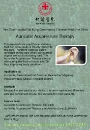  Auricular Acupressure Therapy