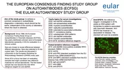  THE EUROPEAN CONSENSUS FINDING STUDY GROUP ON AUTOANTIBODIES (ECFSG)