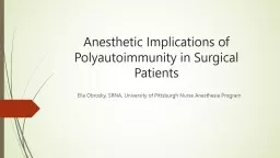  Anesthetic Implications of Polyautoimmunity in Surgical Patients