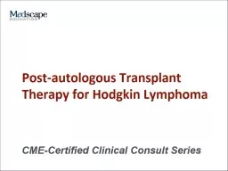  Post-autologous Transplant Therapy for Hodgkin Lymphoma