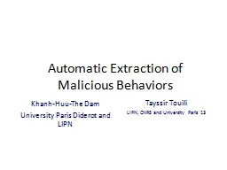  Automatic Extraction of Malicious Behaviors