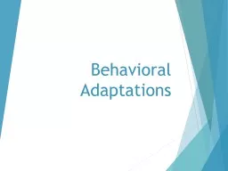  Behavioral Adaptations Innate Behavior