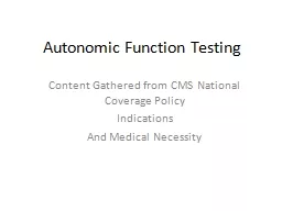  Autonomic Function Testing	