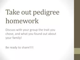  Take out pedigree homework