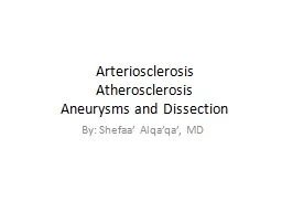  Arteriosclerosis Atherosclerosis