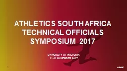  ATHLETICS SOUTH AFRICA  Technical Officials 