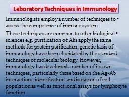  Laboratory Techniques in Immunology 