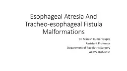  Esophageal  Atresia And 