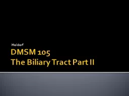  Lecture 7 The Biliary Tract Part II