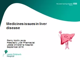  Medicines issues in liver