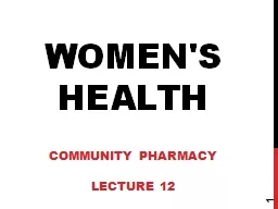  Women's health COMMUNITY PHARMACY 