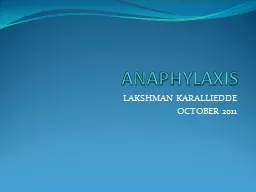  ANAPHYLAXIS LAKSHMAN KARALLIEDDE