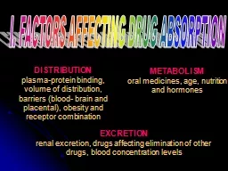  EXCRETION renal excretion, drugs affecting elimination of other drugs, blood concentration