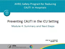  Preventing CAUTI in the ICU Setting