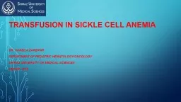  Transfusion in Sickle cell anemia