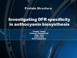  Protein Structure Investigating DFR specificity in anthocyanin biosynthesis 