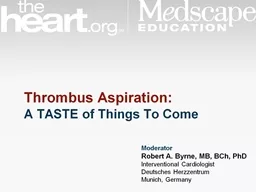  Thrombus Aspiration:  Contemporary STEMI