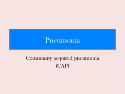  Pneumonia   Community acquired pneumonia