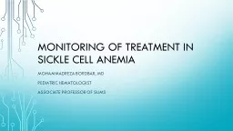  Monitoring of treatment in sickle cell anemia