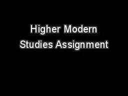  Higher Modern Studies Assignment