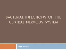  BacTerial  infections  of  the central  nervous  system