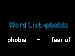  Word List:-phobia NEON TUBES