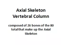  Axial Skeleton Vertebral Column