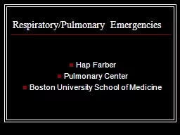  Respiratory/Pulmonary Emergencies