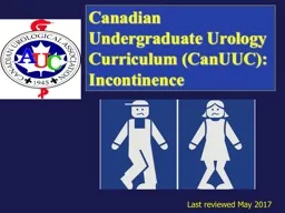  Canadian Undergraduate Urology Curriculum (