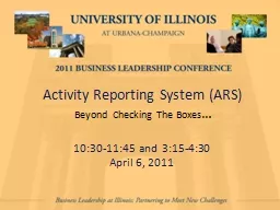  Activity Reporting System (ARS)
