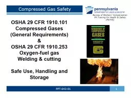  Compressed Gas Safety OSHA 29 CFR 1910.101